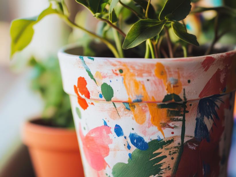 Painting Plastic Flower Pots – From Dull to Something You Actually Want to Look At photo